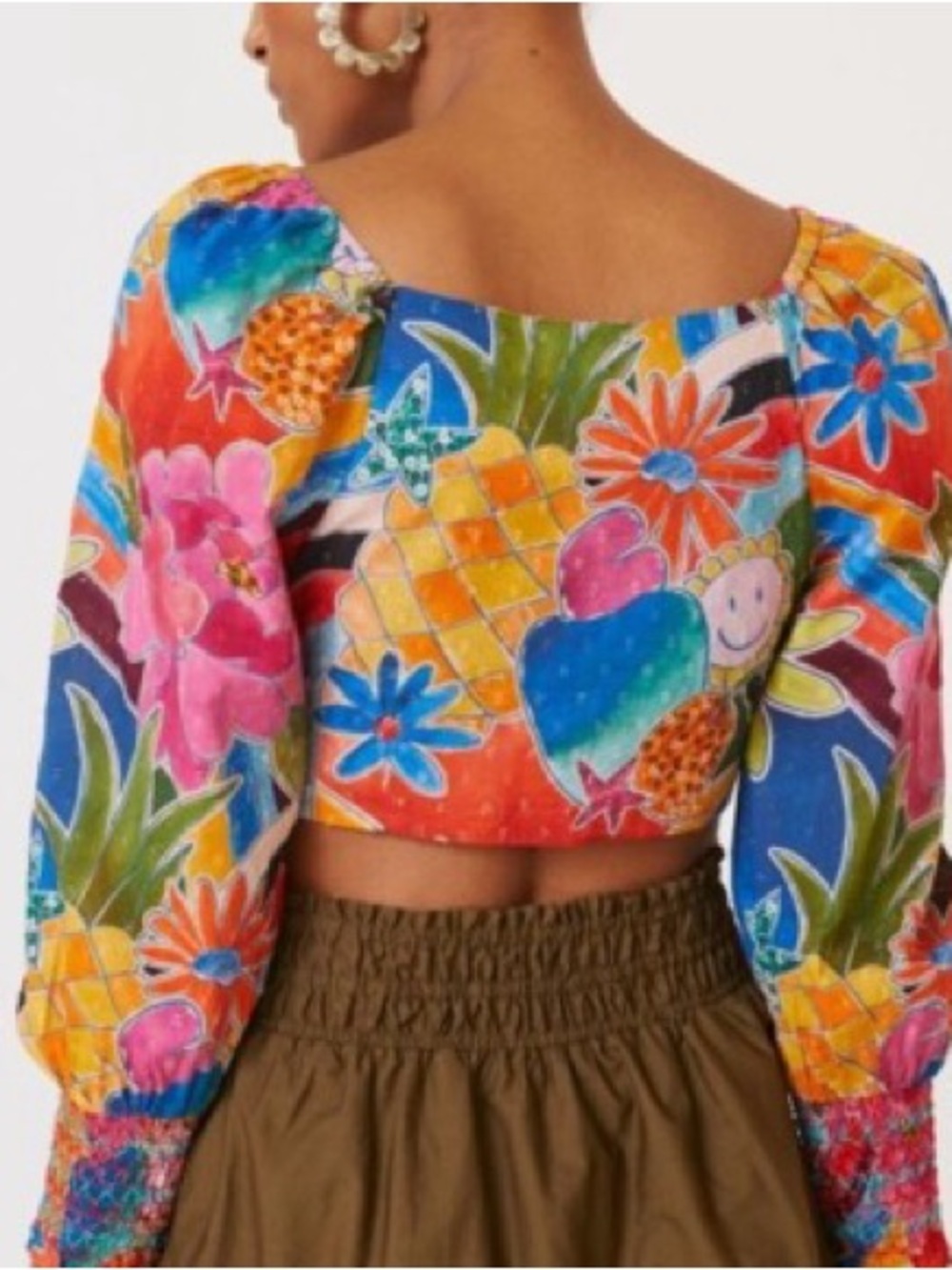 FARM Rio Multicolor Floral Tie-Front Crop Top - Picture 3 of 7